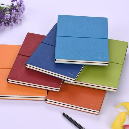 front A5 Notebook PU Leather Soft Cover with Elastic Closure Lined