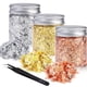 thumbnail image 1 of Juego de escamas doradas, escamas de lámina dorada para resina, 3 botellas de escamas de lámina metálica para hacer joyas de resina, uñas, pintura, manualidades y limo, 1 of 8