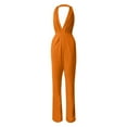 thumbnail image 1 of TSADFHJI Pleated Skirts for Women Maxi Solid Color Jumpsuit Straight Pants Simple and Exquisite Design S Orange, 1 of 3