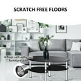thumbnail image 4 of Costway Tempered Glass Oval Side Coffee Table Shelf Chrome Base Living Room Black, 4 of 9