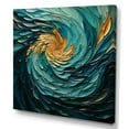 thumbnail image 2 of Designart "Teal Spiral Of Majestic Motion III" Abstract Spirals Canvas Wall Art, 2 of 7