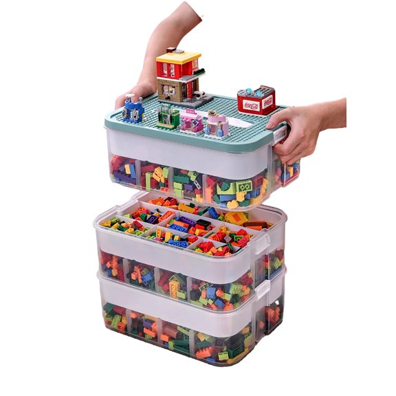 Organizador de almacenamiento Harazaqa para Lego Kids con 3 capas