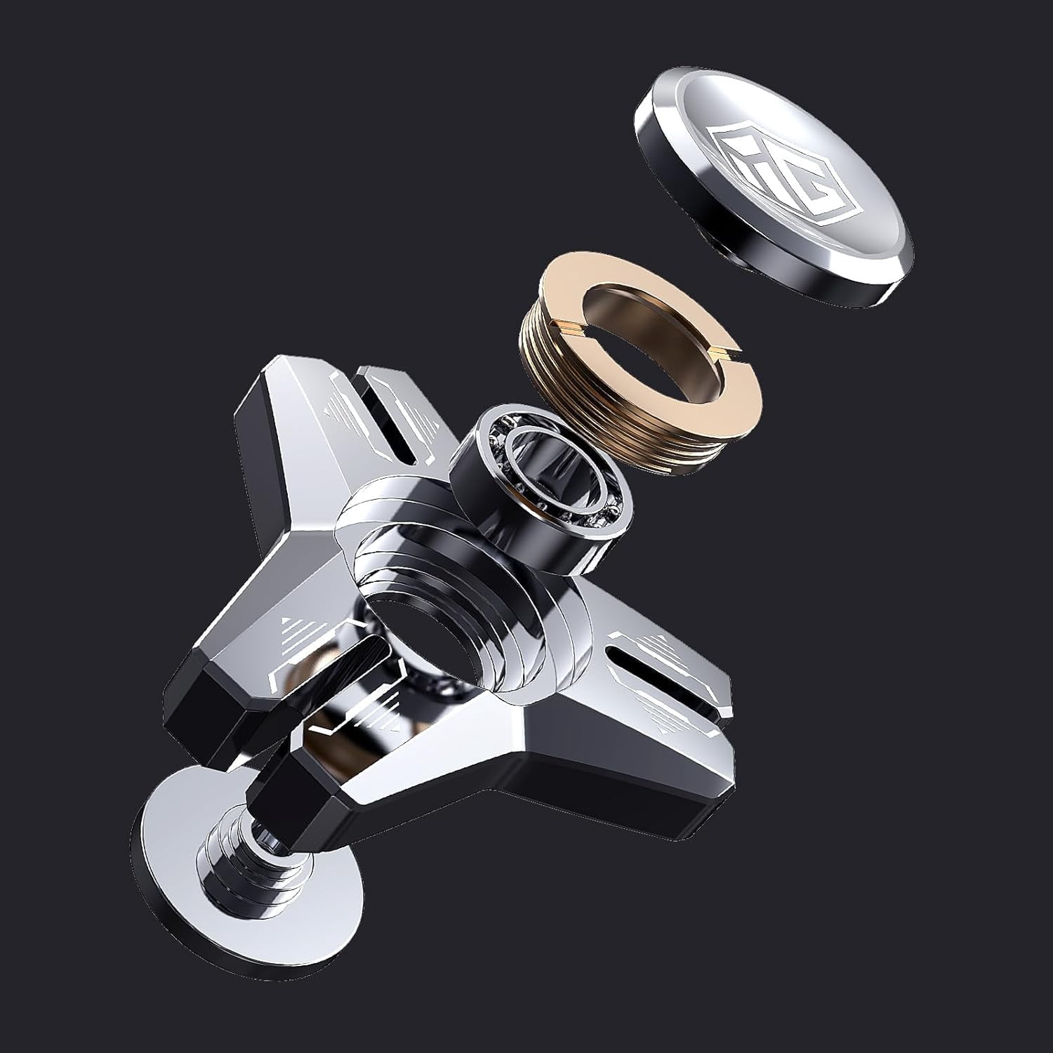 2025 latest Durable Stainless Steel Fidget Spinner - Smooth & Long Spin Times for Stress Relief, Focus, and Anxiety Reduction