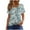 Blue, variant on ZQUUVOU Women's Retro T-Shirt Crew Neck Short Sleeved Front Pleated Blouse C-Khaki (M)