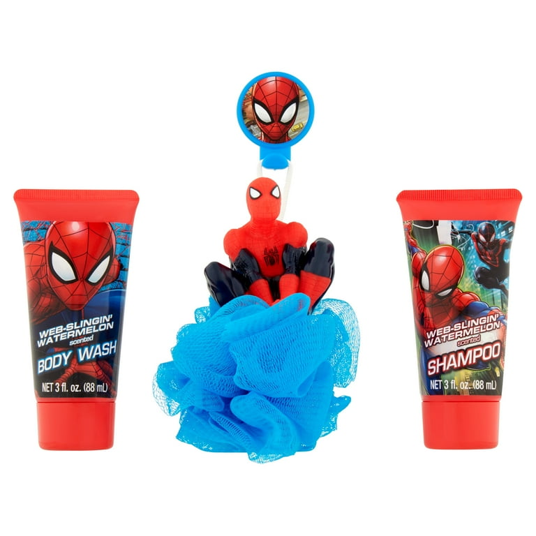 Marvel Spiderman Soap & Scrub NEW Bath Set Shampoo Body Wash Bath