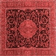 thumbnail image 1 of Ahgly Company Machine Washable Indoor Square Medallion Red Traditional Area Rugs, 8' Square, 1 of 4