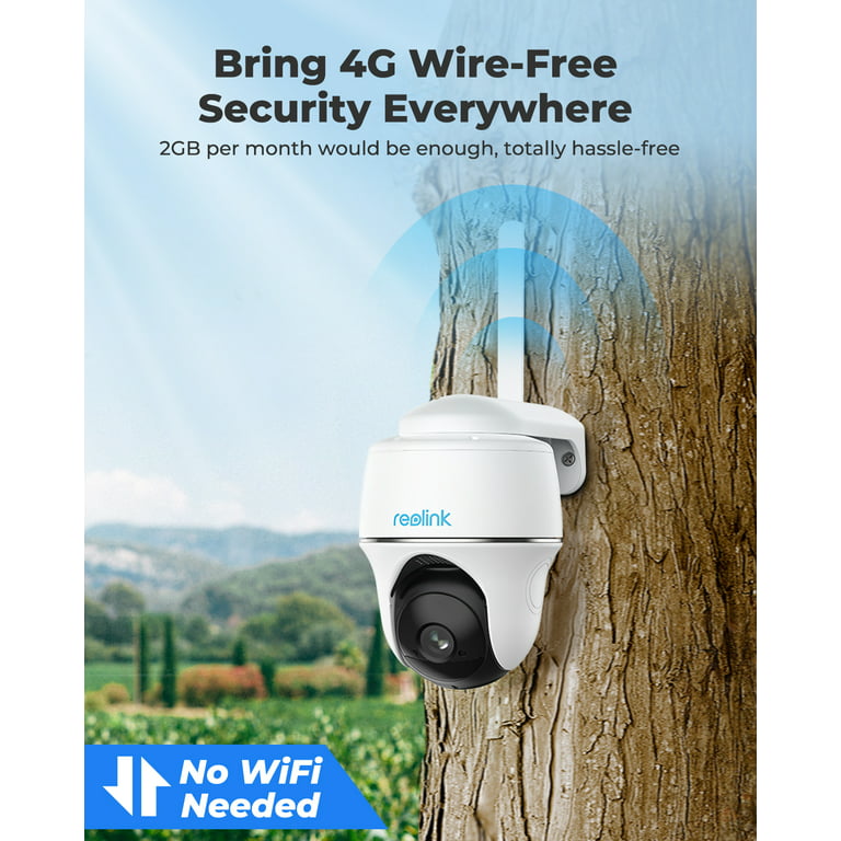 Camera, Pan Battery-Powered Smart Wireless 355°/140° Person/Vehicle REOLINK 2-Way PT LTE Outdoor 3G/4G Security Detection, Plus 4MP -US Version Go &Tilt, Talk,