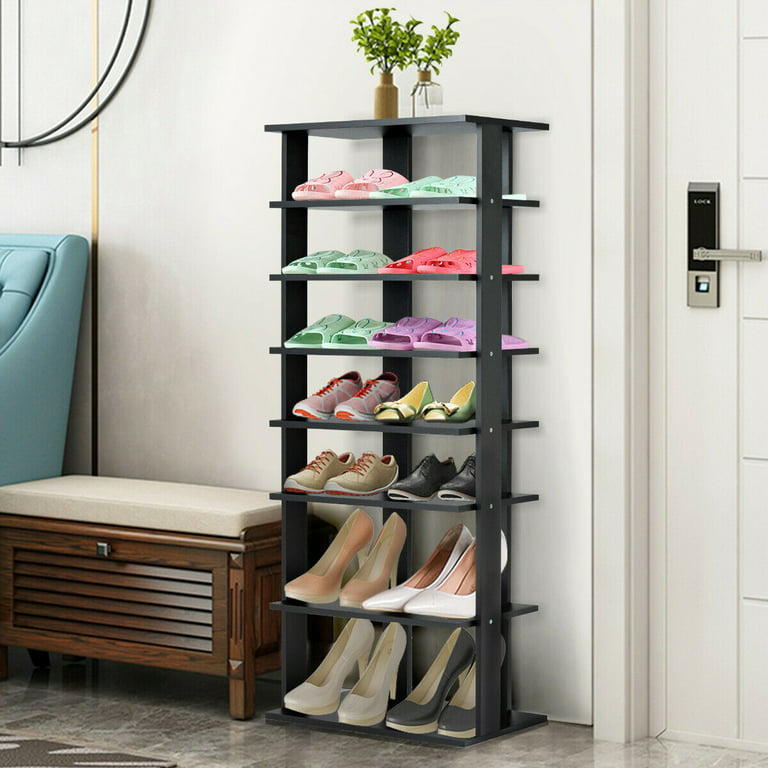Patented 7-Tier Dual Shoe Rack Practical Free Standing Shelves Storage  Shelves Concise