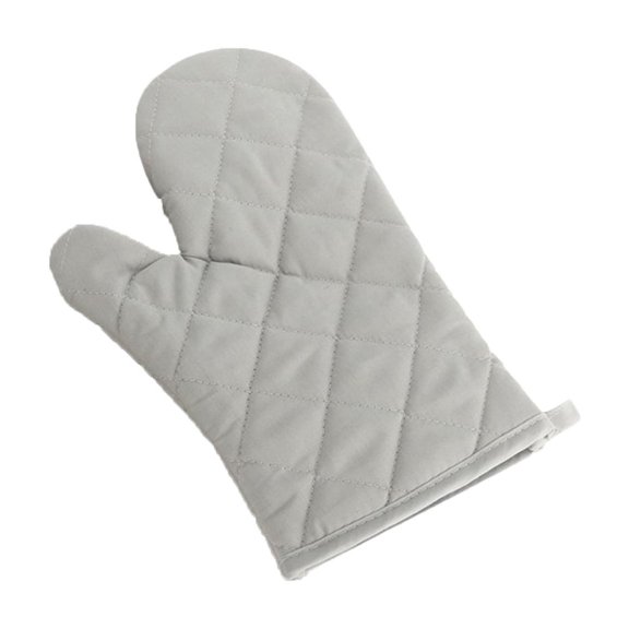Heat Resistant Oven Mitts, Insulated Quilted Cotton Protective Kitchen Glove for Microwave Baking Cooking and Grilling Safety Daily Essentials, Gray