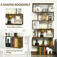 thumbnail image 6 of Gymax 2 PCS 6 Tier S-Shaped Bookshelf Storage Display Bookcase Z-Shelf Coffee, 6 of 10