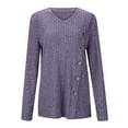 thumbnail image 6 of Ounisa Womens Long Sleeve Shirts Casual V Neck Tunic Tops Fashion Loose Fall Sweaters, 6 of 7