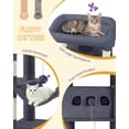 thumbnail image 5 of Cat Tree, 82.6‑Inch Tall Multi‑Level Cat Tower for Indoor Cats with Scratching Posts, Hammock and Pom‑Poms, Dark Gray, 5 of 10
