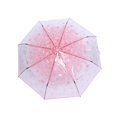 thumbnail image 3 of Trendy Pink Transparent Folding Umbrella, Cute Cherry Blossom Pattern, Windproof Portable Rain Umbrella, Manual Operation, 36.6 inches / 93 cm Canopy Diameter, 3 of 9