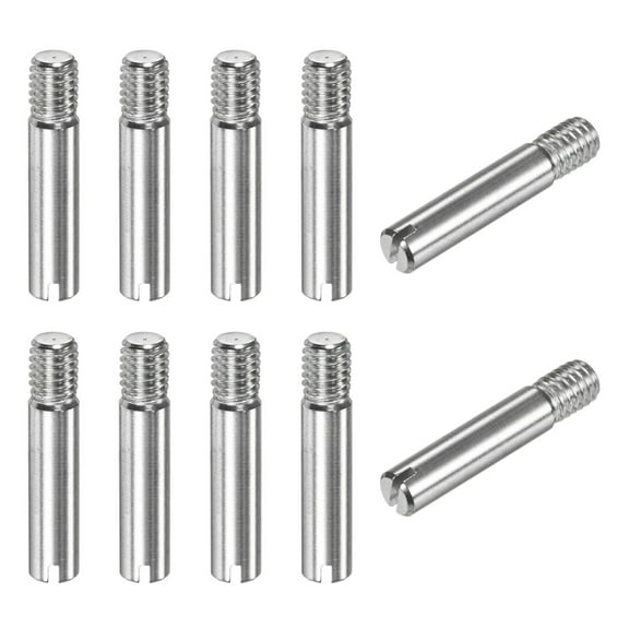Uxcell 10-Pack M6 x 30mm Slotted Cylindrical Pin Dowel, 304 Stainless Steel for Metal Devices [Silver Tone]