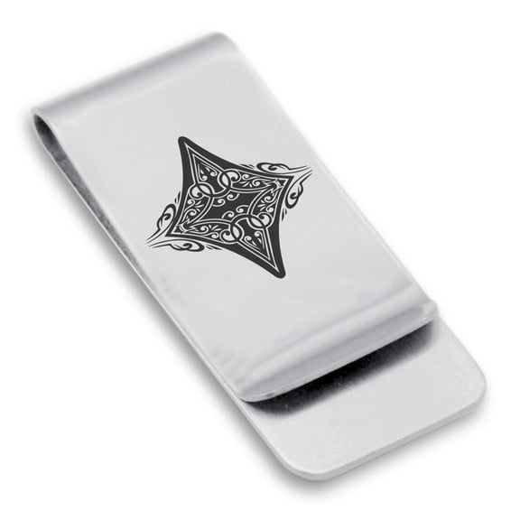 Stainless Steel Diamond Card Suit Classic Slim Money Clip Credit Card Holder