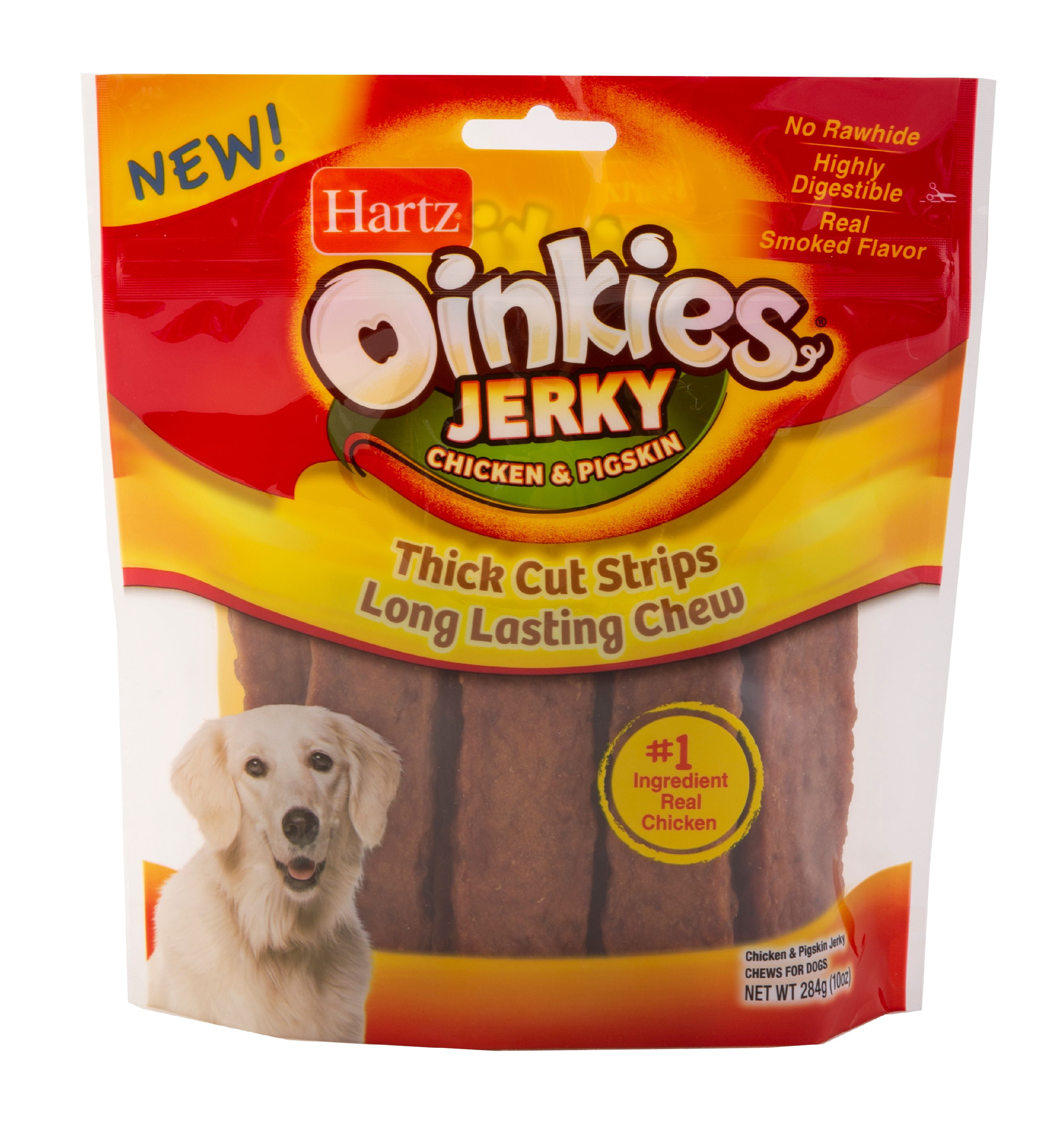 Hartz Oinkies Chicken & Pigskin Jerky Dog Treats, 10 Oz.