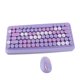 thumbnail image 1 of Combo De Teclado Y Mouse Inalámbricos, Lindo Teclado Retro Con Teclas Redondas, 1000/1200/1600 DPI Mouse, Enchufe Y Reproducción Del Receptor USB 2.4G, Teclado Ergonómico Para, 1 of 7
