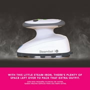 Steamfast i3 Travel Steam Iron for Clothes, Nonstick Soleplate, Compact and Portable, 375W, White