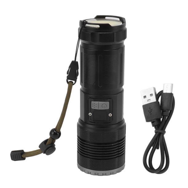 Linternas LED multifunción con zoom de alta potencia, recargables por USB, para actividades al aire libre, uso de emergencia.