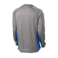 thumbnail image 6 of Sport-Tek Long Sleeve Heather Colorblock Contender Tee-L (Vintage Heather/ Carolina Blue), 6 of 6