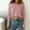 c002Pink, variant on Dressy Cropped Sequins Shirts for Women Loose Long Sleeve Party Blouse Crewneck Elegant Sparkle Clubwear Tops Red S