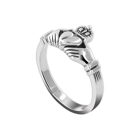 Celtic Gem - Gem Avenue 925 Sterling Silver Celtic Knot Claddagh Shape Ring