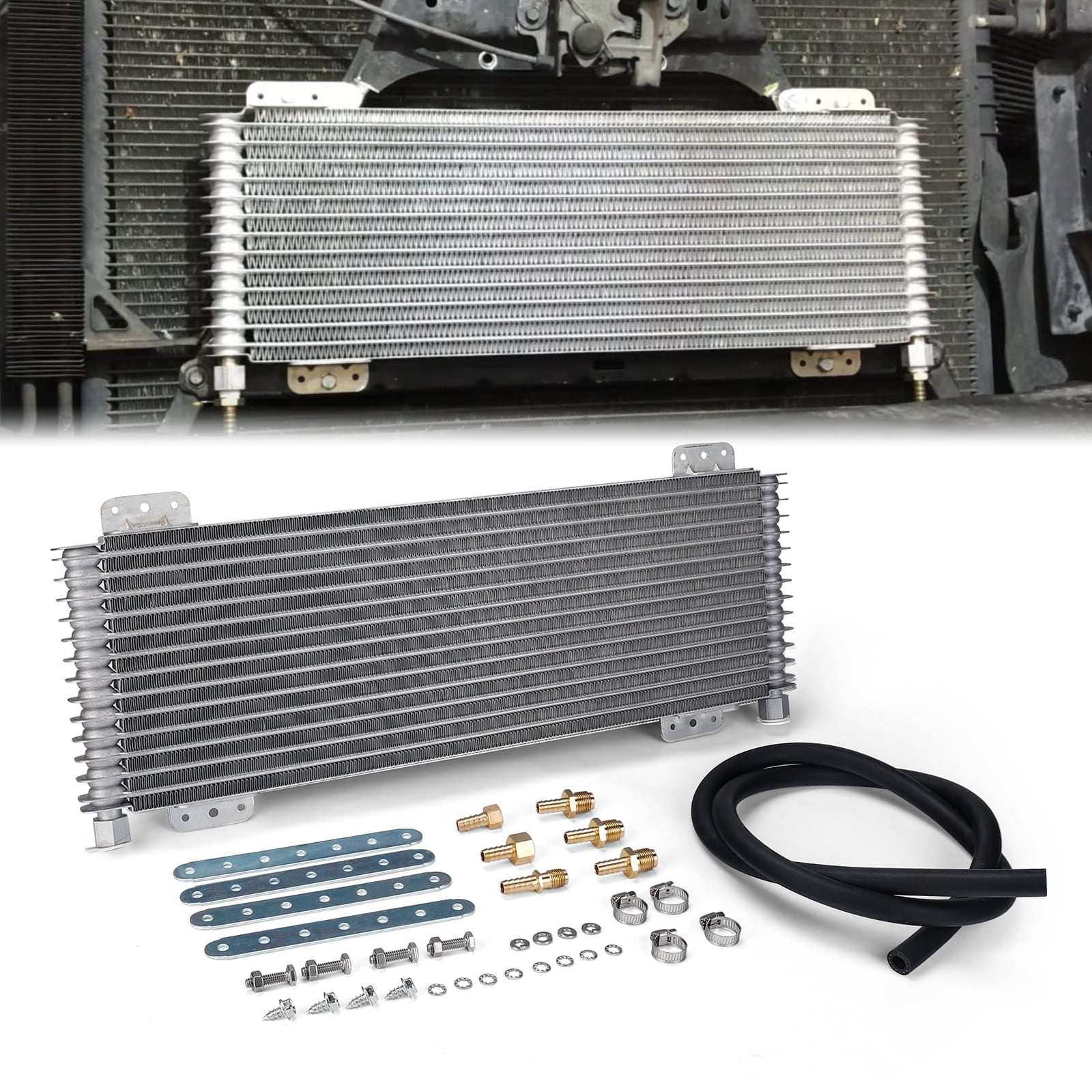 3mirrors Transmission Oil Cooler W/ Mounting Hardware 40,000 GVW Low