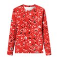 thumbnail image 5 of HKEJIAOI T-Shirts à Manches Longues en Polyester pour Femmes Col Rond Imprimé Graphique Blouses Habillées Décontractées Manches Longues, 5 of 5