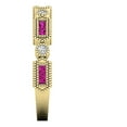 thumbnail image 4 of Dazzlingrock Collection 14K Pink Sapphire & White Diamond Wedding Eternity Stackable Band, Yellow Gold, Size 5, 4 of 4