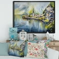 thumbnail image 2 of Designart 'The River In Austria Through Mountain Village' Nautical & Coastal Framed Canvas Wall Art Print, 2 of 5