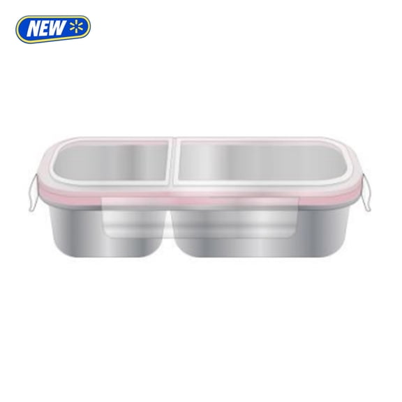 Cook With Color Stainless Steel Snack Pod with Dual Compartments, Pink