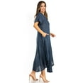 thumbnail image 4 of Sakkas Lilia Embroidered Lace Up Bodice Relaxed Fit Maxi Sun Dress - A-Midnight Blue - One Size Regular, 4 of 5