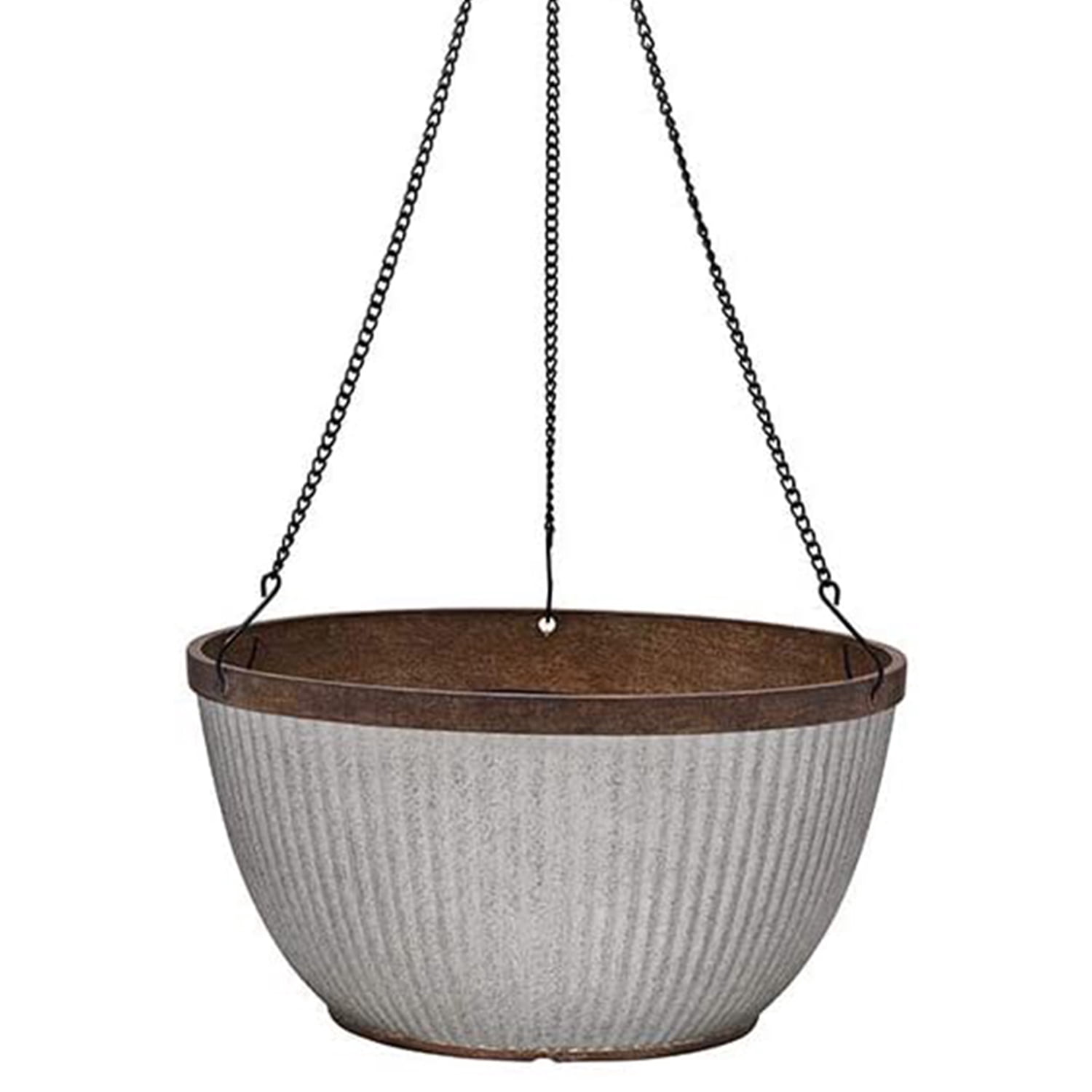 Southern Patio 12" Westlake Hanging Planter Basket, Rustic Galvanized