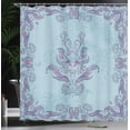 thumbnail image 3 of Ambesonne Abstract Shower Curtain, Floral Motifs with Curves, 69"Wx70"L, Pale Blue Grey Fuchsia, 3 of 4