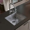 VIGO VG15048 Undermount Stainless Steel Kitchen Sink, Faucet, Grid, Strainer and Dispenser