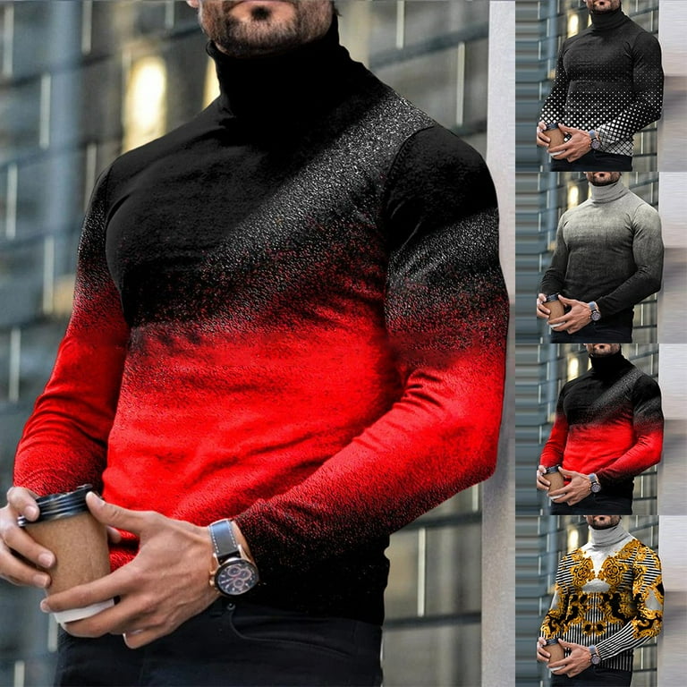 Mens turtleneck 2025 shirts walmart