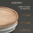 thumbnail image 5 of COZAYH Round Rustic Wood Accent Tray Top Nightstand Side Table, White Legs, Set of 2, 5 of 13