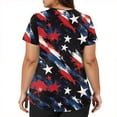 thumbnail image 4 of Iaqnaocc Patriotic Scrubs for Women 4th of July American Flag Stars Nurse Uniforms Fashion V-Neck Side Slits Scrub Tops July 4th Celebration Short Sleeve Nursing Scrubs with Pockets Black 2XL, 4 of 5