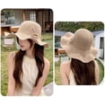 thumbnail image 5 of Women's Crochet Bucket Hat with Flower Accent, Wide Brim Hat, Lightweight and Adjustable(B), 5 of 7