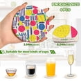 thumbnail image 2 of Yayeee 6 PCS Drink Coasters with Holder Set Woven Absorbent Round Tabletop Hot Pad, Red Retro Shapes, 2 of 7