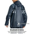 thumbnail image 6 of SPEEDRUN Men' Waterproof Rain Suit 2 piece Golf Waterproof Gear Rain Suits for Men Lightweight Raincoat Jacket Hooded and Pants Navy Blue XL, 6 of 6