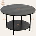 thumbnail image 2 of Table Basse Ronde, Petites Tables Basses 27.5 Pouces, Table Basse Ronde à 2 Niveaux avec Étagère de Rangement, Table Basse en Bois Circulaire pour Salon, Table Centrale Moderne pour Maison, Bureau, Gris, 2 of 8