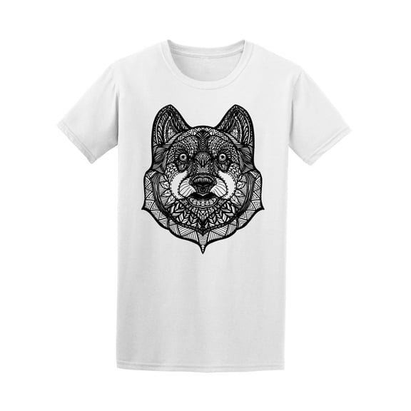 Scary Bear Face Tribal Texture Tee Men's -Image by Shutterstock