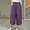A01_Purple, variant on pbnbp Plus Size Pants for Women Solid Cotton Linen High Waisted Elastic Pocktes Wide Leg Straight Leg Capri Pants Capris for Women