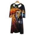 thumbnail image 6 of Colorful Galaxy Lion Roar Dress Summer Dresses Woman Street Style Big Size Casual Dress, 6 of 9