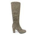 thumbnail image 2 of DREAM PAIRS Women Suede/Pu Classic Chunky Heel Platform Knee High and Up Boots MIDLEG KHAKI Size 5, 2 of 5