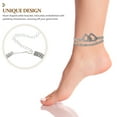 thumbnail image 3 of 2pcs Rhinestone Anklet Chain Heart Anklet Bracelets Heart Shaped Anklets Women Jewelry, 3 of 8