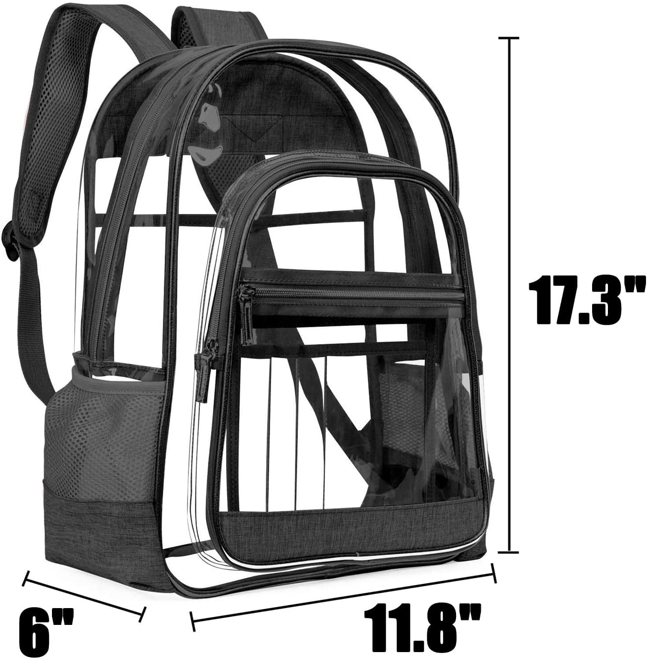 MIRLEWAIY Heavy Duty Clear PVC Backpack - Large Water-Resistant See-Through School Bag, Purple