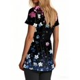 thumbnail image 3 of TQWQT Summer Peplum Tops for Women Vneck Short Sleeve Babydoll Blouse Floral Graphic Plus Size Tshirts Ruffle Tunic Top Beach Vacation Clothes Dark Blue 2XL, 3 of 5