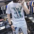 thumbnail image 3 of Ropa Top Ropa de calle Camiseta gráfica para hombre Dibujos del alfabeto Camisetas para hombre Estampado 5xl Skinny Sin logotipo Rayas Estética Rock Xl, 3 of 4